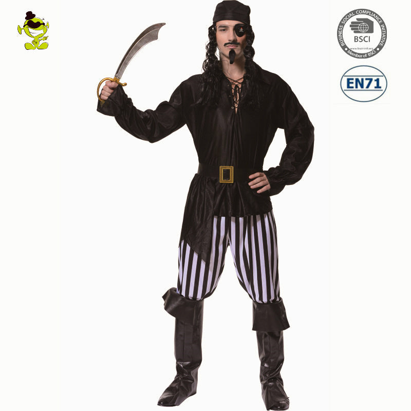 Costume de pirate pour homme adulte, tenue de scène, de cosplay, d'Halloween