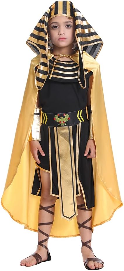 Boys Egyptian Pharaoh Costume for Kids Halloween Cosplay