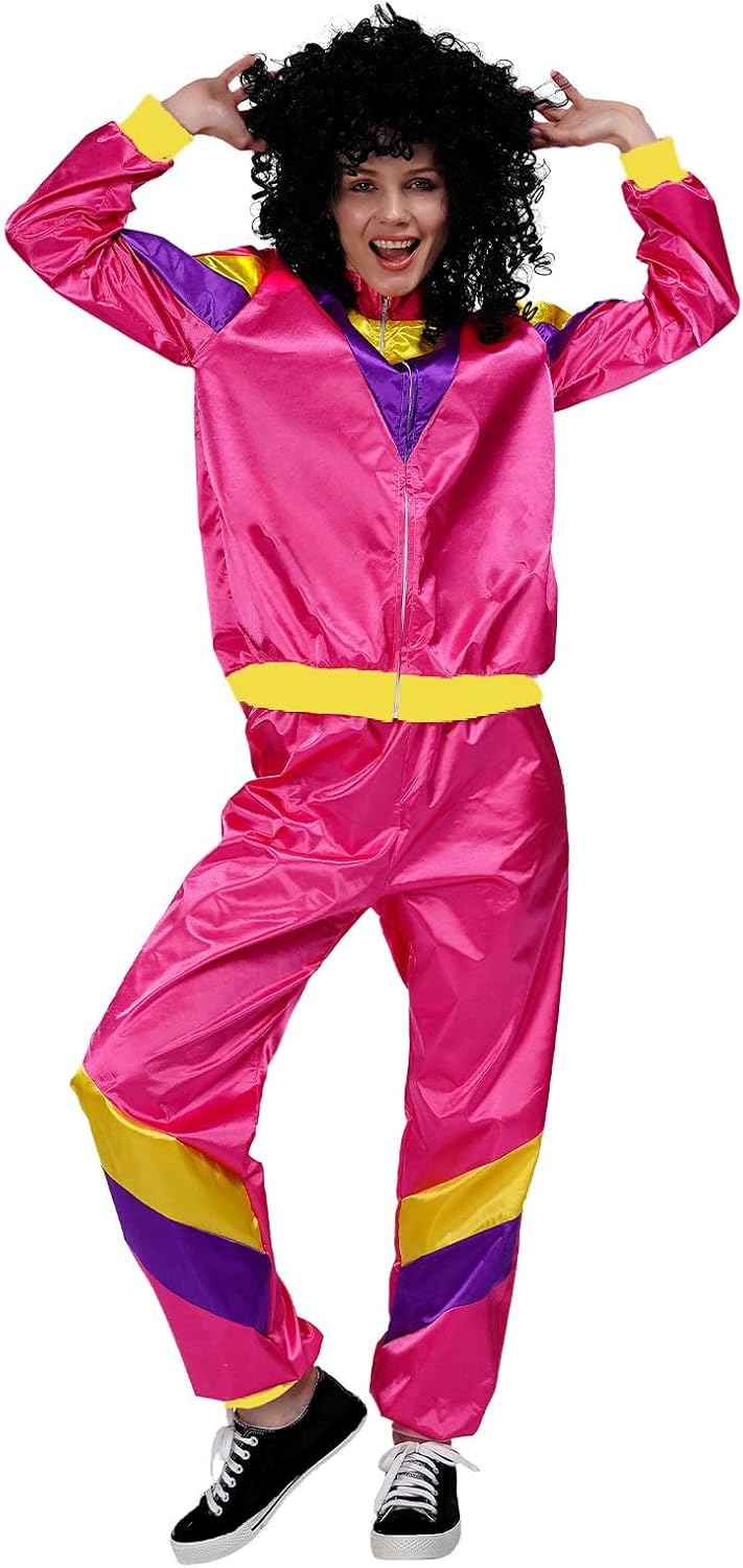 Adult Women and Men's Retro 80s 90s Hippie Costume for Halloween Party Cosplay