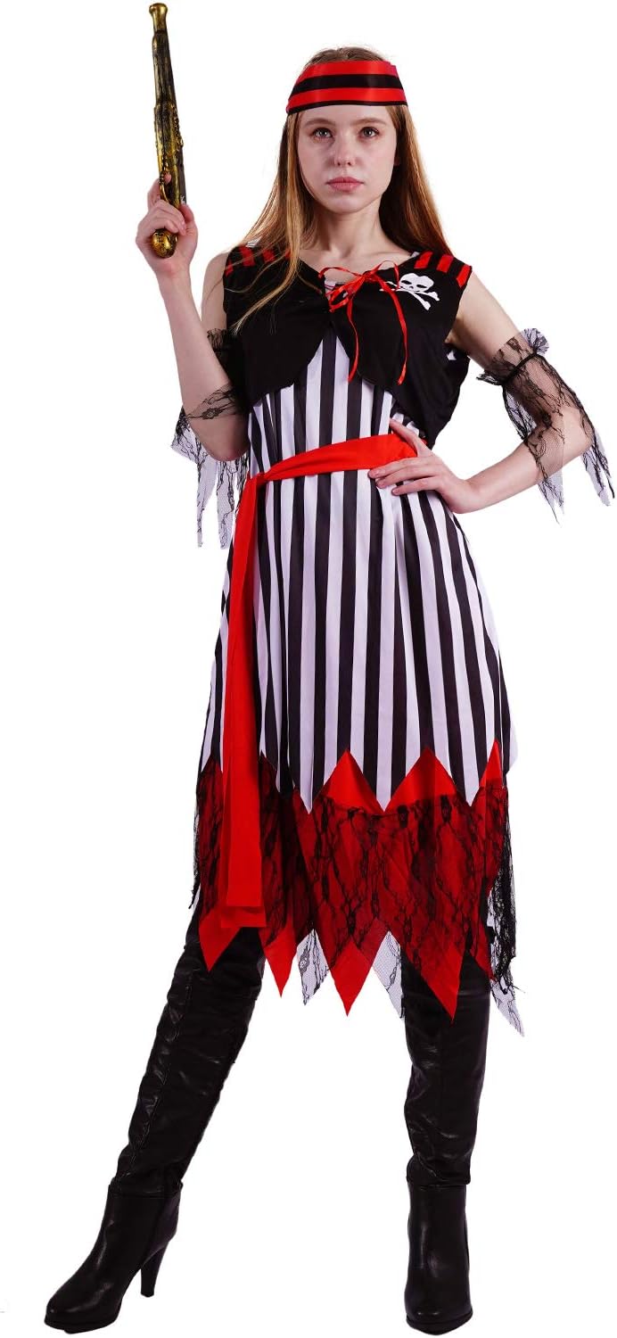 Disfraz de pareja pirata para adultos para fiesta de Halloween y cosplay