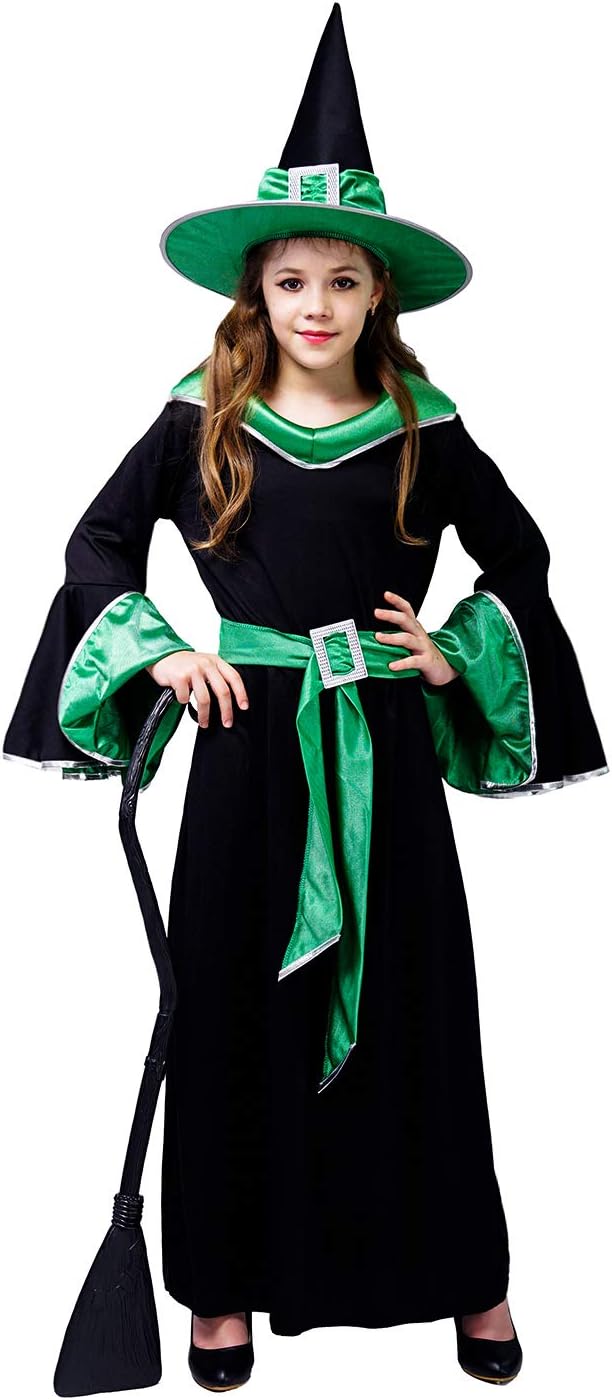 Girls Glamour Witch Dress Halloween Costume