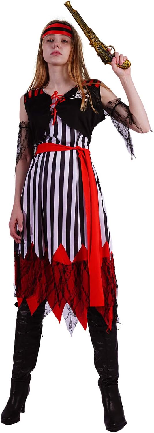 Disfraz de pareja pirata para adultos para fiesta de Halloween y cosplay