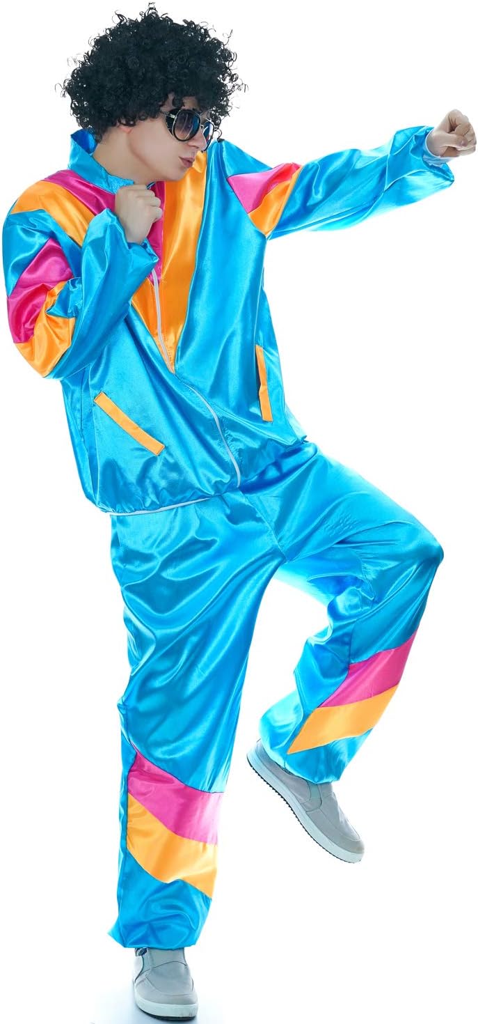 Adult Women and Men's Retro 80s 90s Hippie Costume for Halloween Party Cosplay