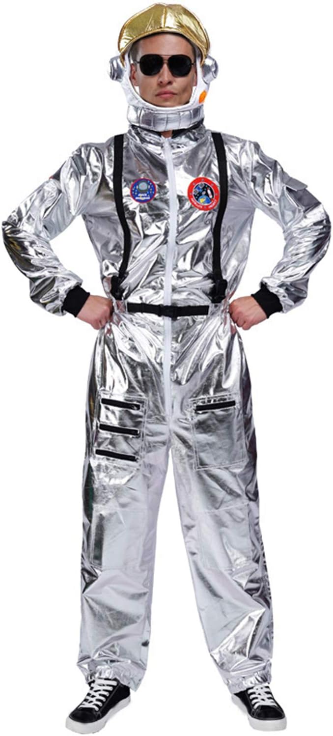 Combinaison d'astronaute pour adulte avec patchs brodés et poches