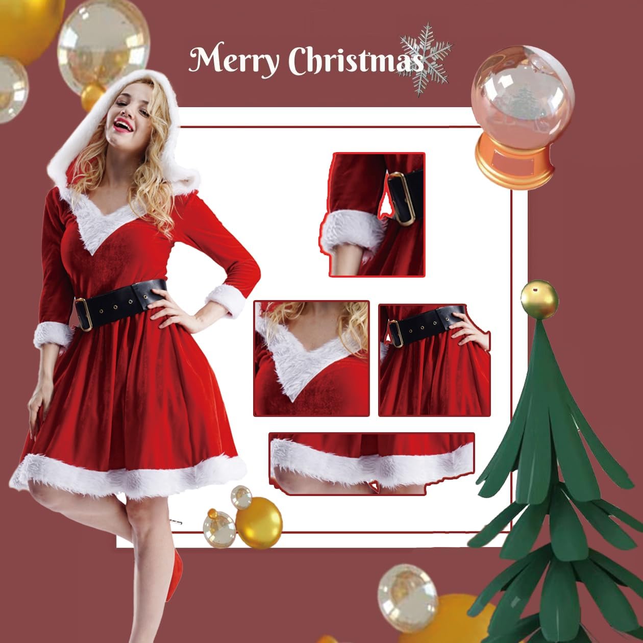 Disfraz de Miss Santa Claus para mujer adulta