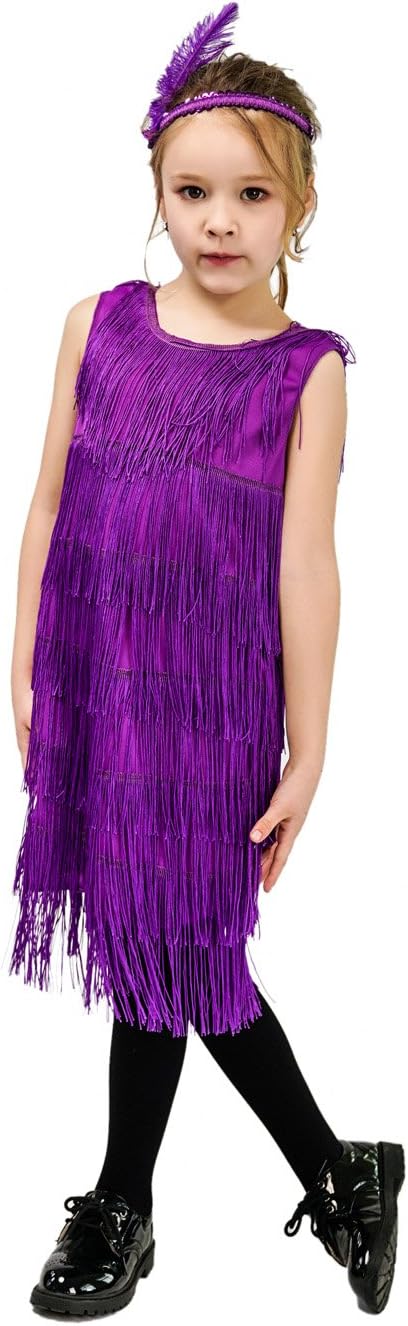 Girl's Flapper Dress Satin Costume for Kids Halloween Party Cosplay
