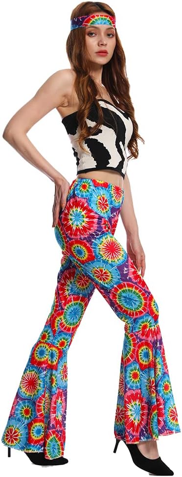 1960s hippie costume 70s disco outfit for women vintage retro cosplay Halloween party
