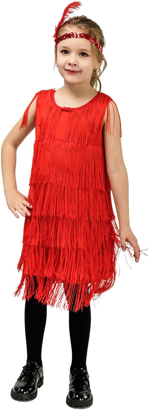 Girl's Flapper Dress Satin Costume for Kids Halloween Party Cosplay