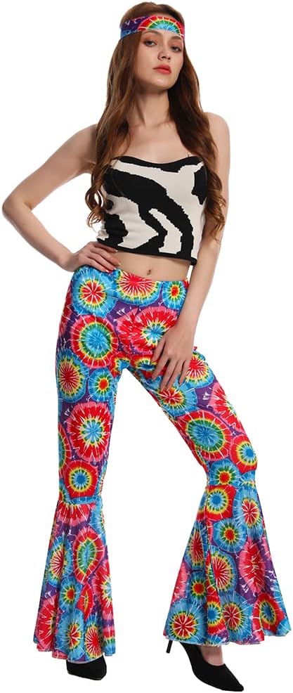 1960s hippie costume 70s disco outfit for women vintage retro cosplay Halloween party