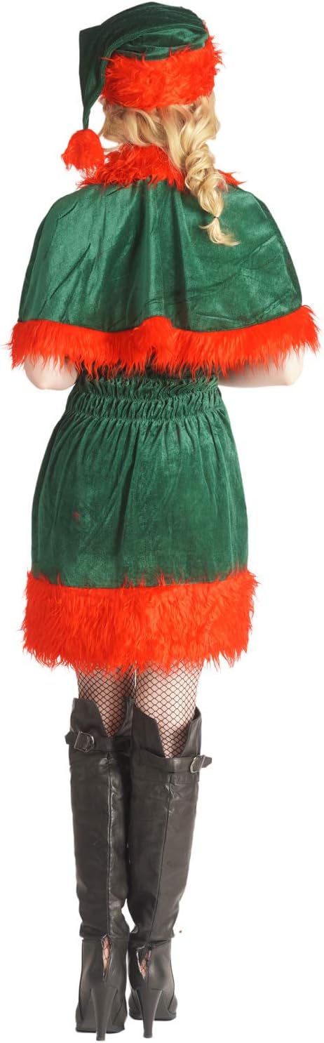 Women's Santa Helper Dress Christmas Elf Costume