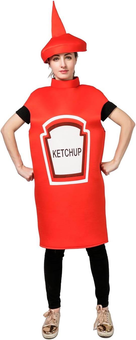 Déguisement unisexe léger pour adulte, bouteille de ketchup et de moutarde, pour Halloween et cosplay