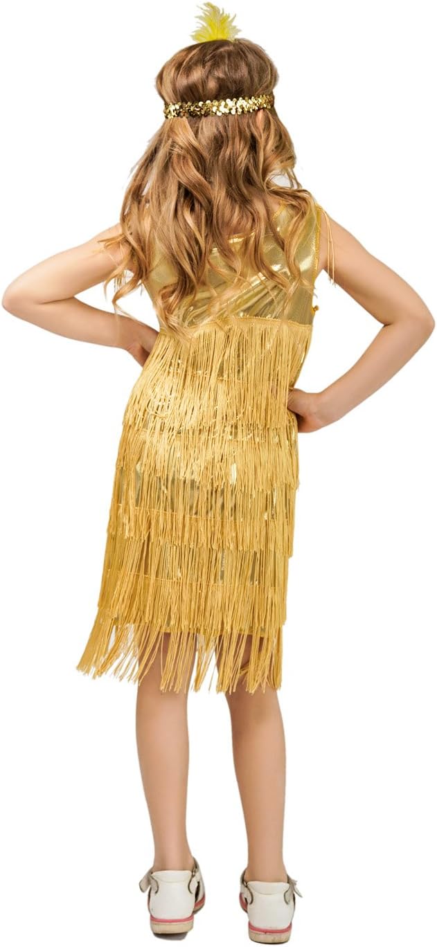 Girls Flapper Satin Dress Costume for Halloween or Cosplay