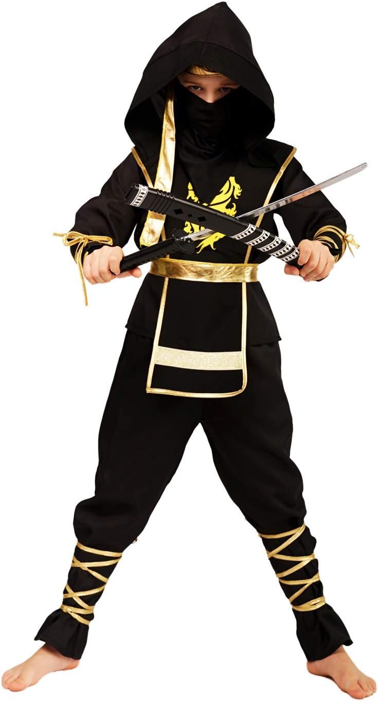 Boys Golden Dragon Ninja Cosplay Halloween Costume