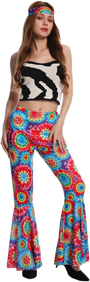 1960s hippie costume 70s disco outfit for women vintage retro cosplay Halloween party