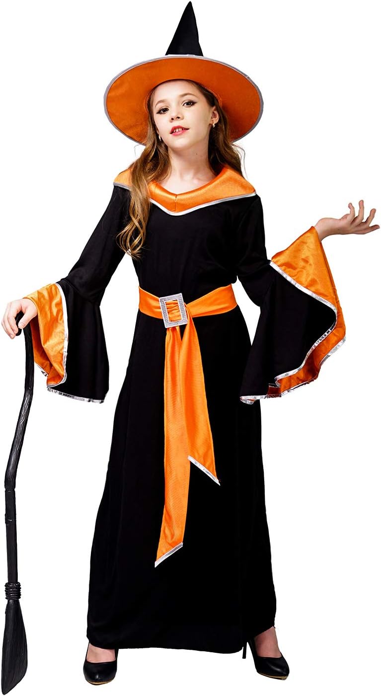 Disfraz de bruja para Halloween para niñas