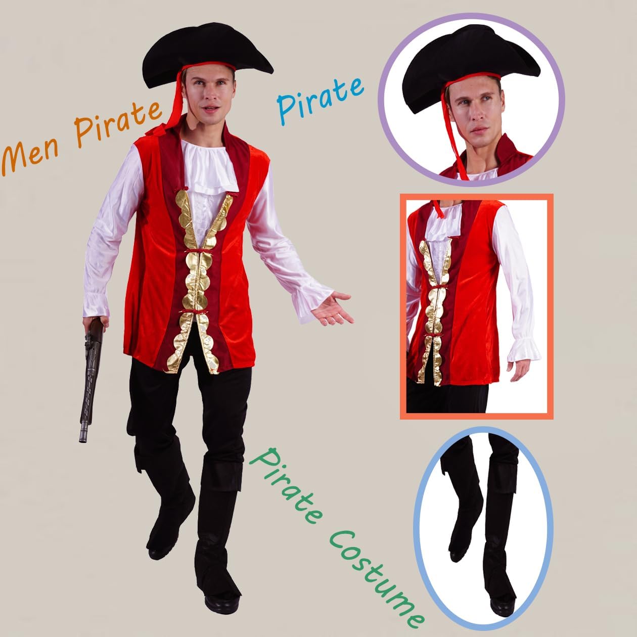 Adult Luxury Pirate Couples Costumes for Halloween Party
