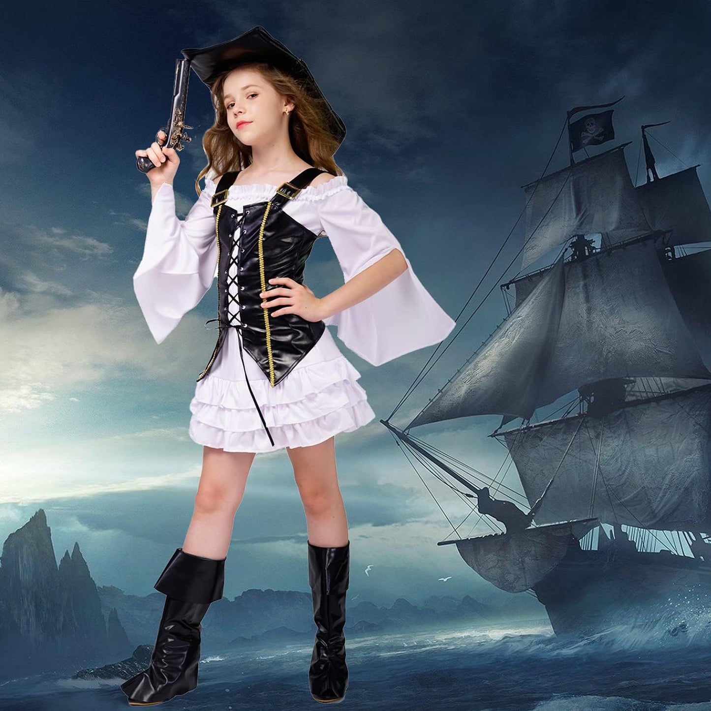 Kid's Girl Pirate Halloween Cosplay Costume