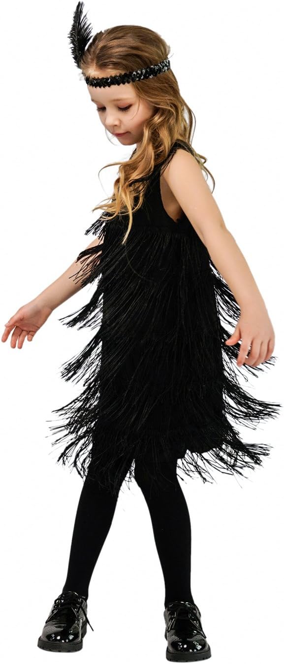 Girl's Flapper Dress Satin Costume for Kids Halloween Party Cosplay
