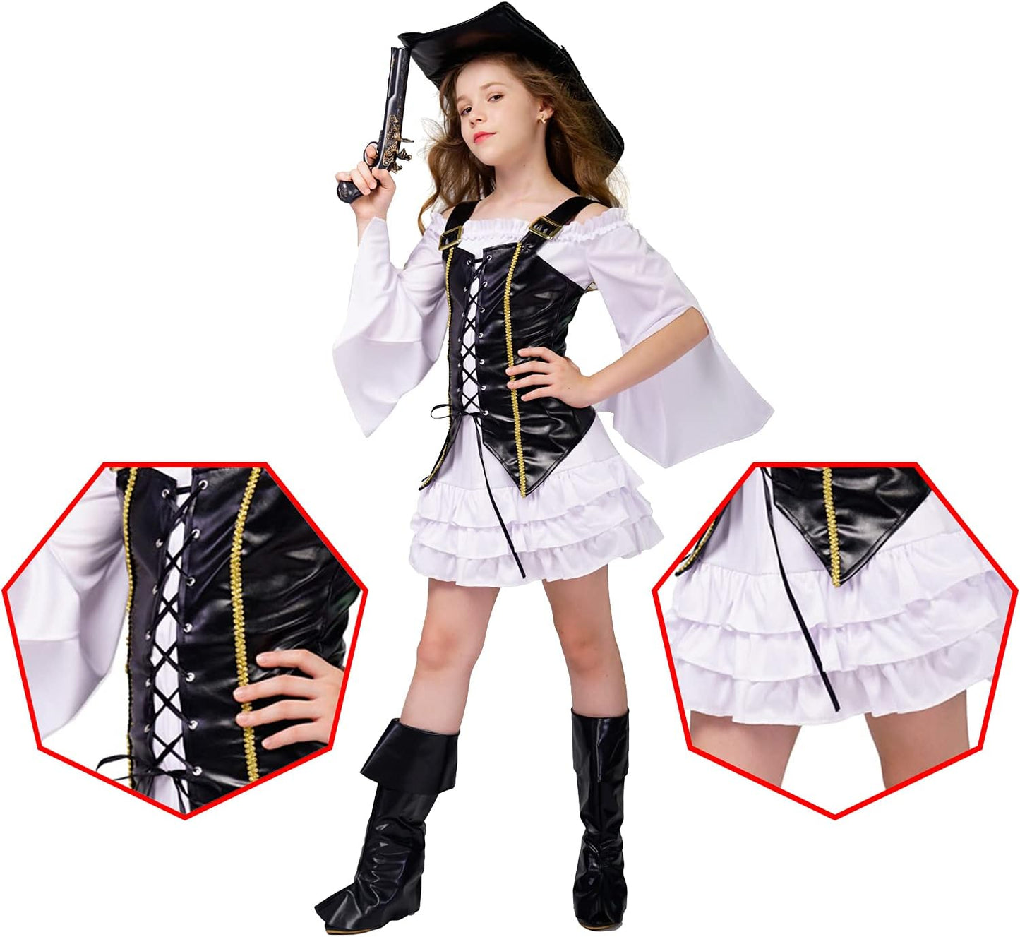 Kid's Girl Pirate Halloween Cosplay Costume