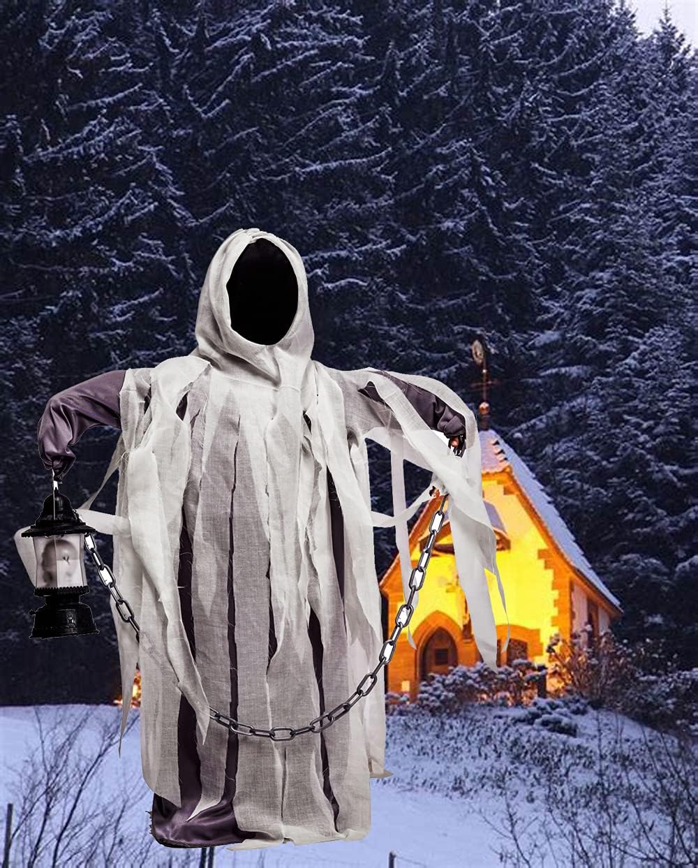 Boys Ghost Costume Hooded Robe for Halloween Party