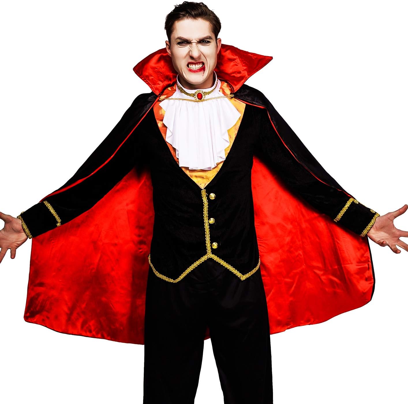 Costume d'Halloween de vampire gothique sanguinaire pour homme