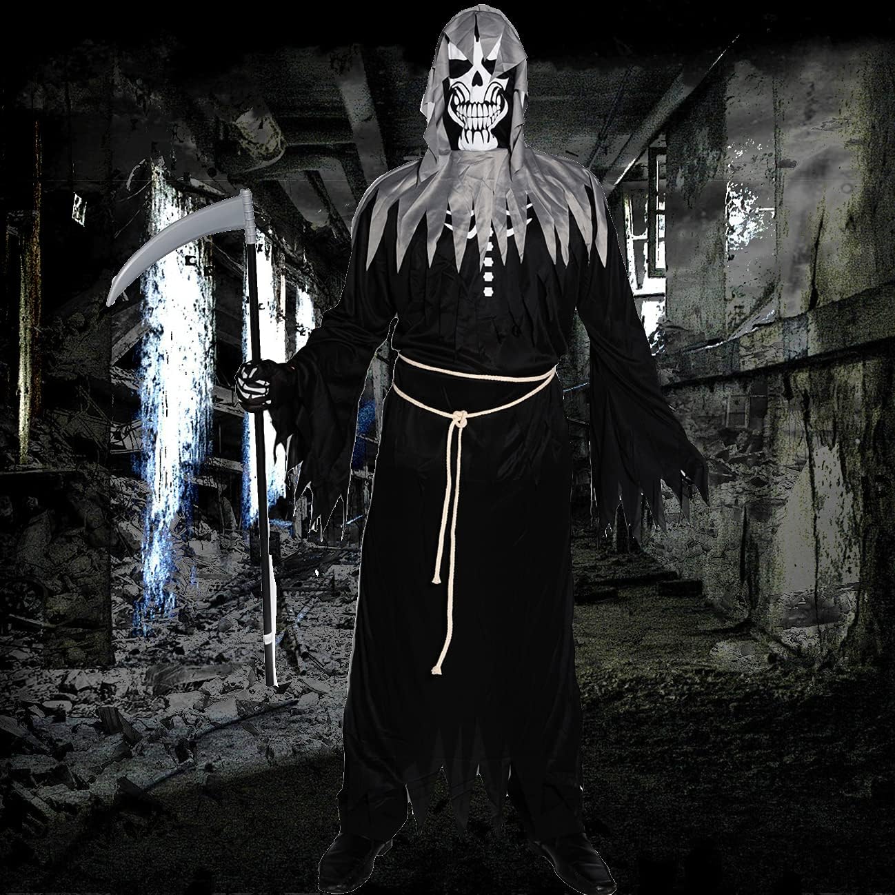 Men's Horror Grim Reaper Robe Devil Halloween Costume