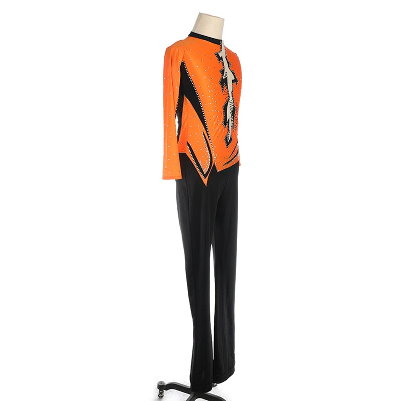 Figure Skating Training Pants Nylon Spandex Girls Women Side Stripe