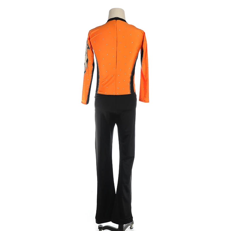 Figure Skating Training Pants Nylon Spandex Girls Women Side Stripe
