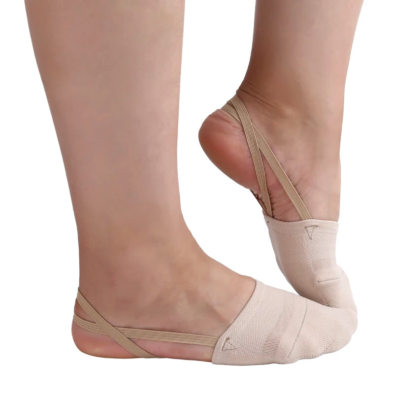 Figure Skating Toe Shoes Half Socks Sole Protection Elastic Knitted Skin Tone