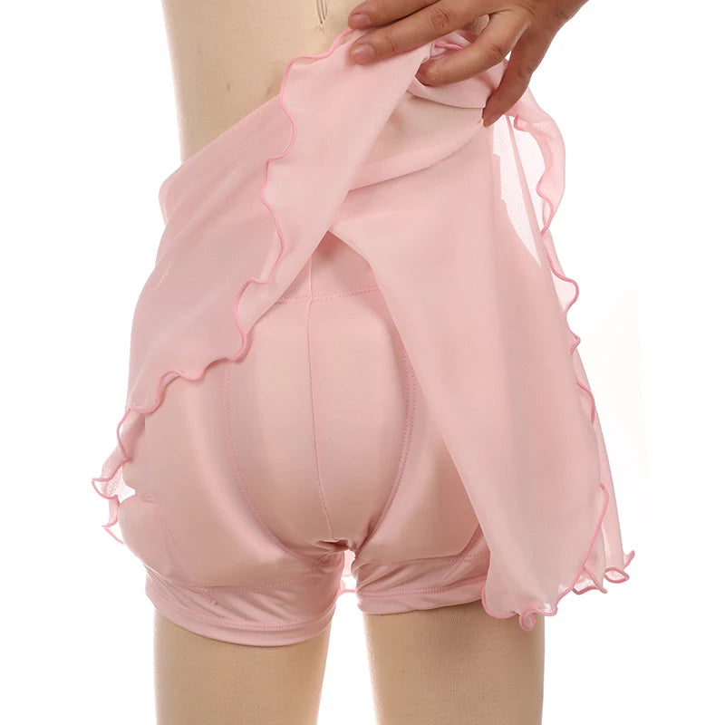 Figure Skating Hip Protection Pad For Training Competition With Detachable Skirt Black