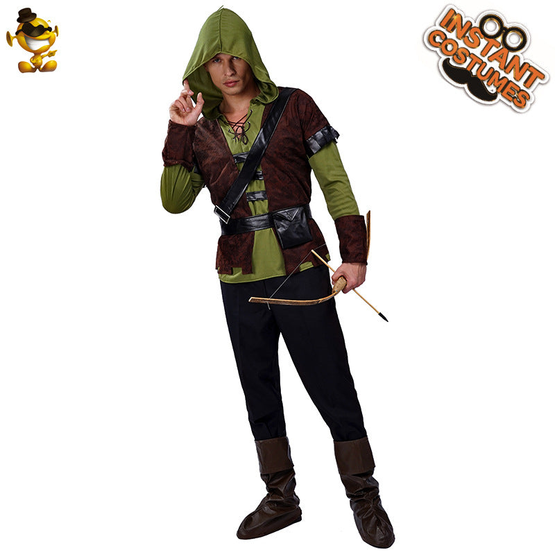 Halloween adult male archer costume medieval rogue stage party performance outfit