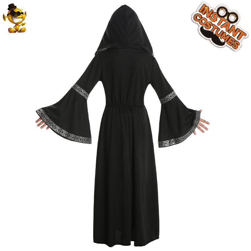 Disfraz de bruja para niños, disfraz de Halloween, cosplay, juego de rol, actuación en el escenario