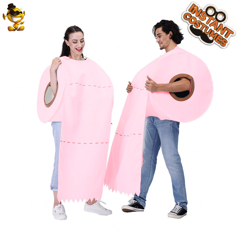 halloween couple costume matching printed toilet paper roll top