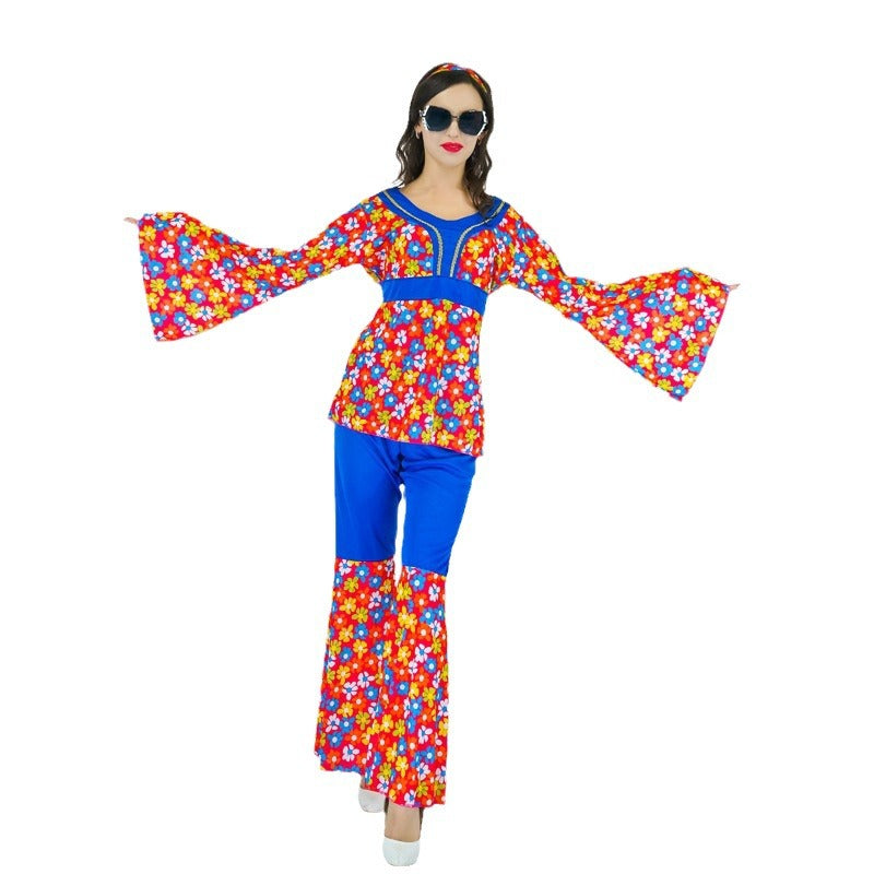 Hippie Costume for Women 60s Disco Party Stage Performance Outfit