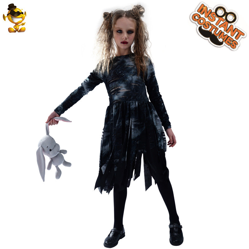 Disfraz de zombi para niña, disfraz de Halloween, cosplay, actuación escénica
