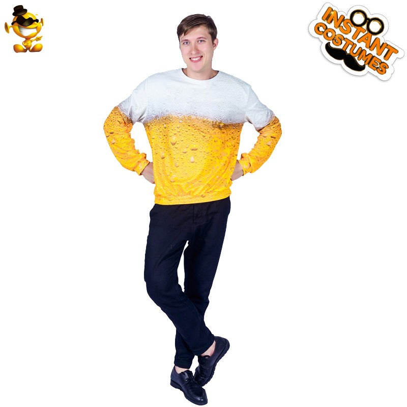 beer costume for men funny party outfit cosplay halloween stage performance