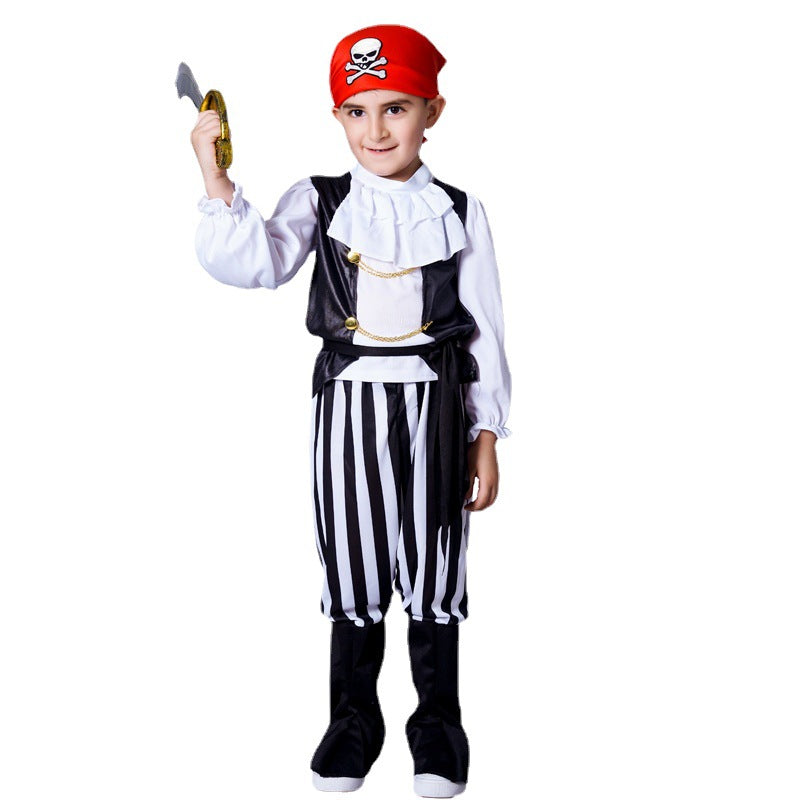 boys pirate costume set for Halloween cosplay and party