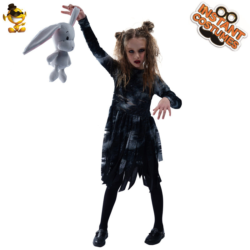 Disfraz de zombi para niña, disfraz de Halloween, cosplay, actuación escénica