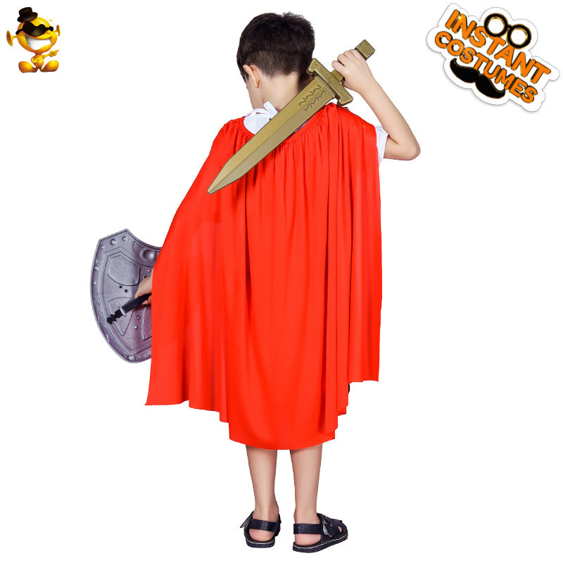 Disfraz de guerrero romano para niños para Halloween, cosplay y representaciones teatrales.