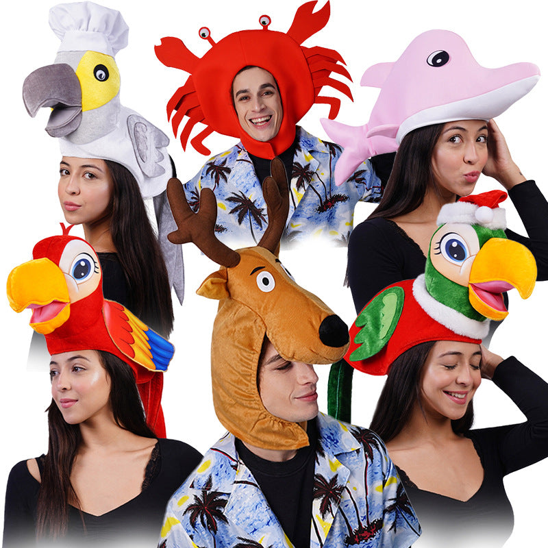 funny animal hats for couples stage performance cosplay costume halloween party accessories