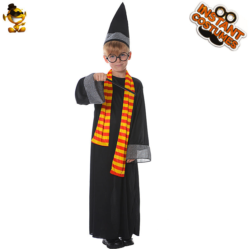 Disfraz de mago infantil para cosplay y actuaciones de Halloween.