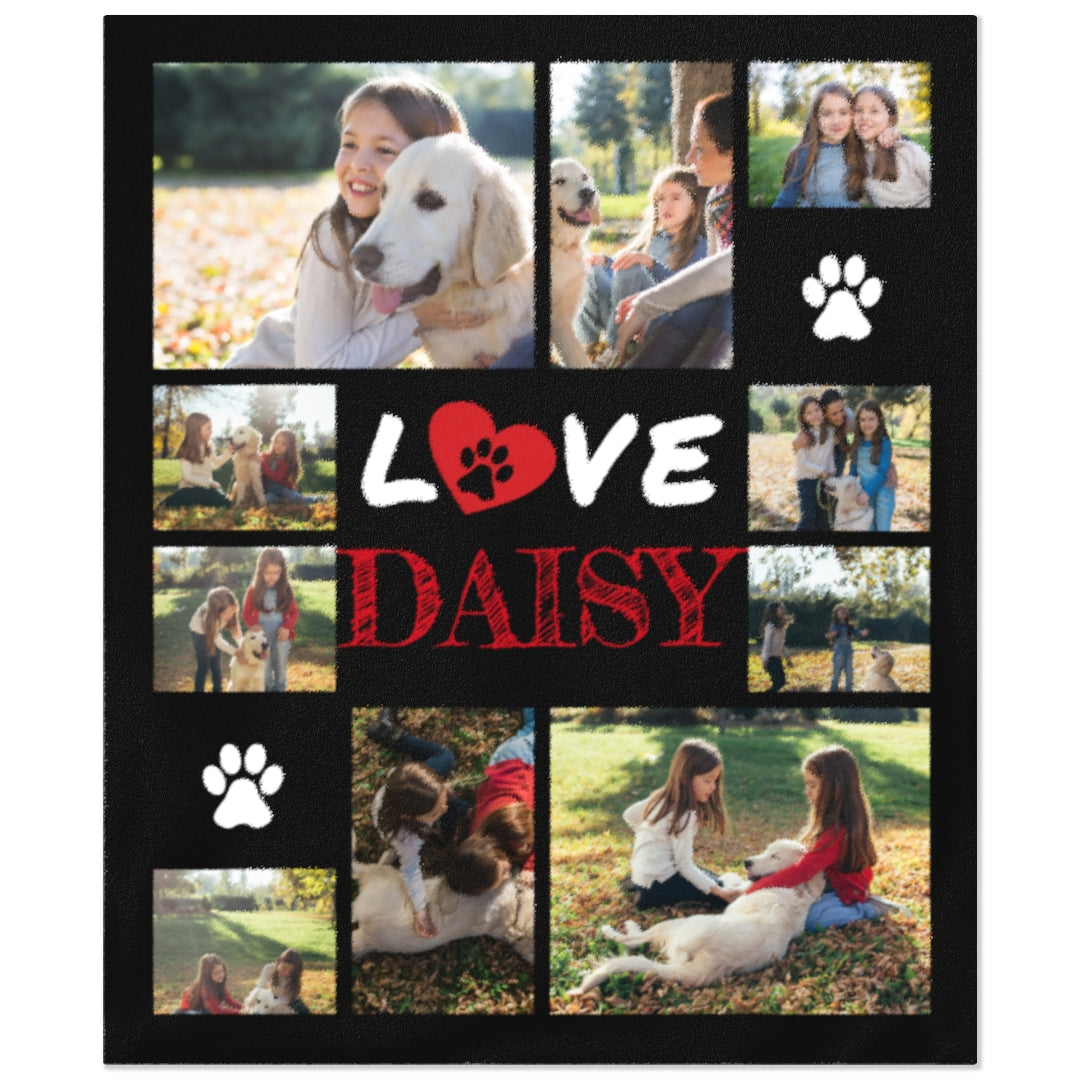 Plush Fleece Blanket - Love Paw Heart img 1