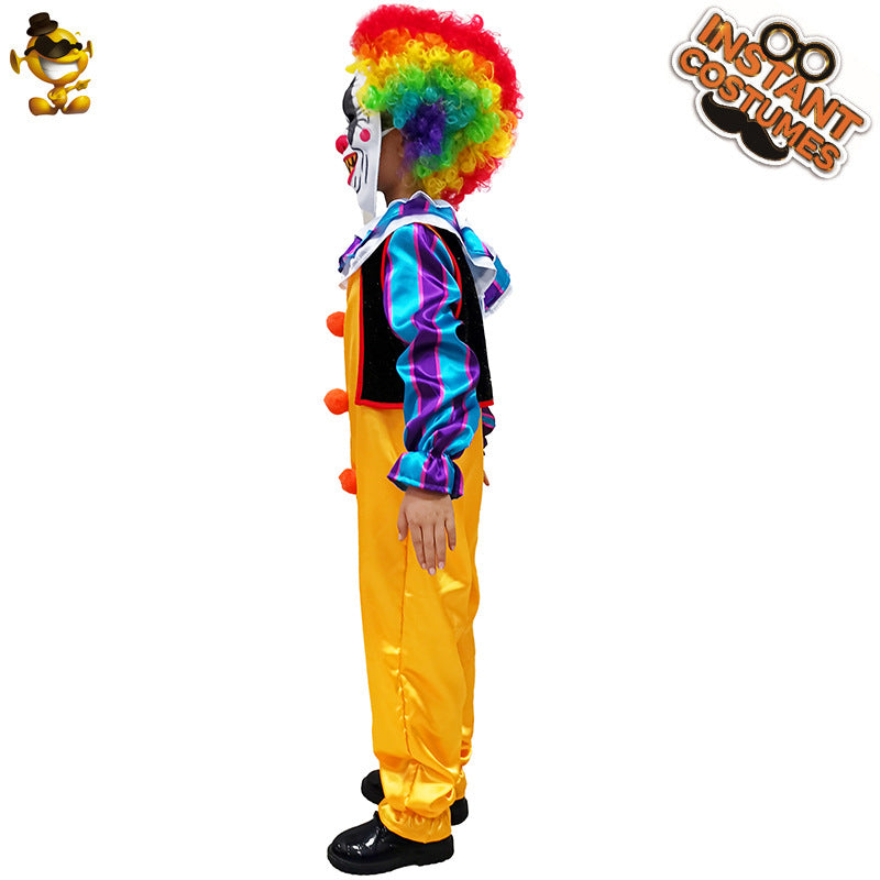 Halloween scary demon clown costume for boys kids cosplay party roleplay