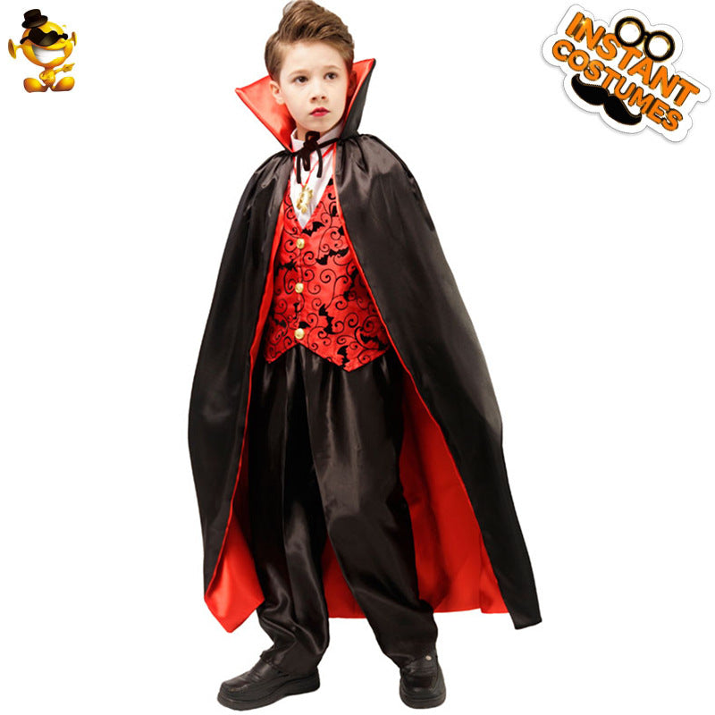 Halloween scary kids costume cosplay vampire boy stage performance outfit