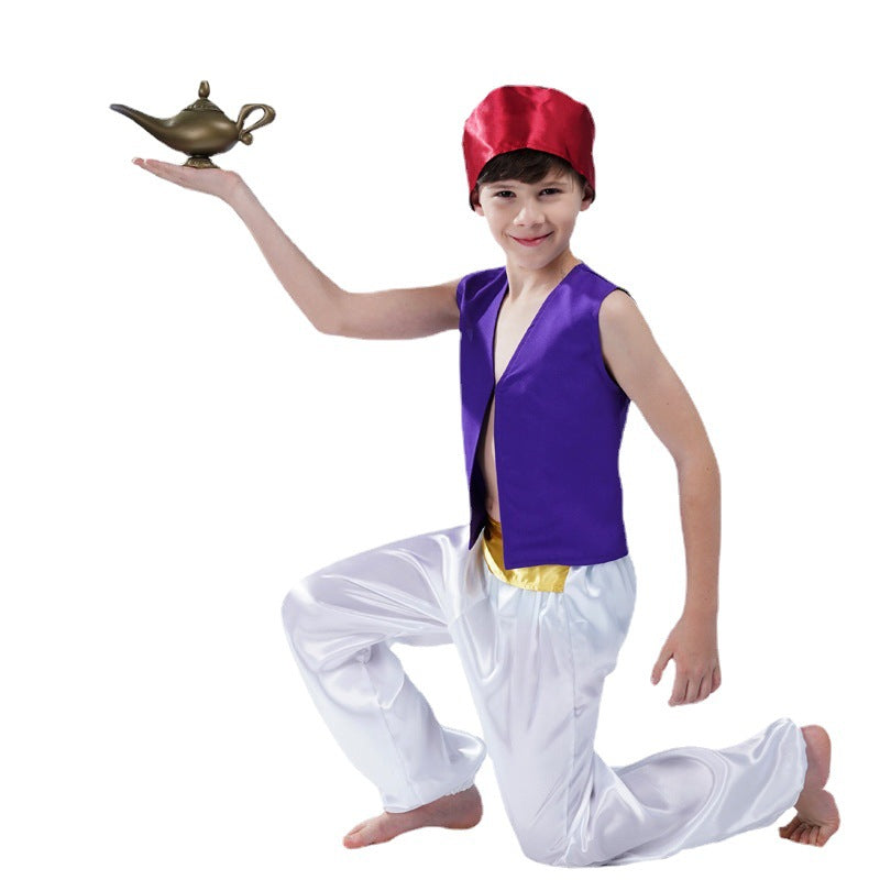 boys arabian prince costume kids role play stage performance cosplay outfit