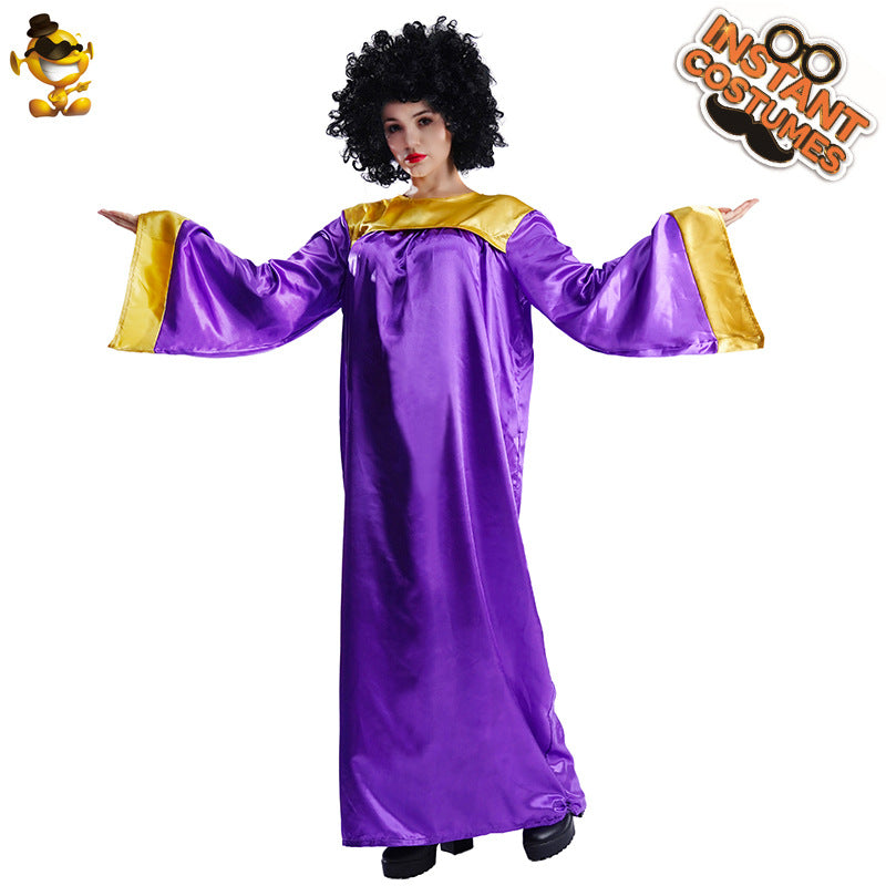 Priestess Nun Singer Costume Stage Performance Outfit Cosplay Role Play Halloween Party Dress