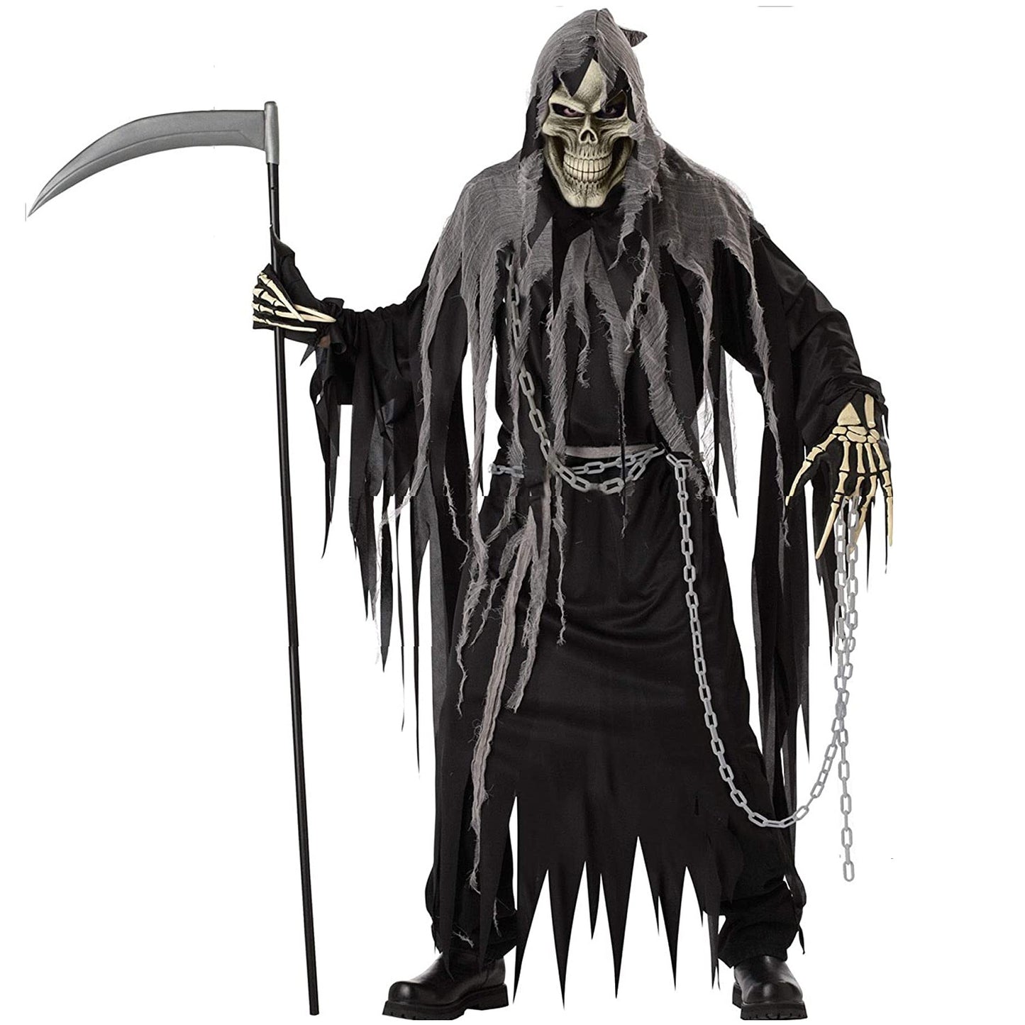 Grim Reaper Costume with Scythe for Halloween Cosplay and Costume Party