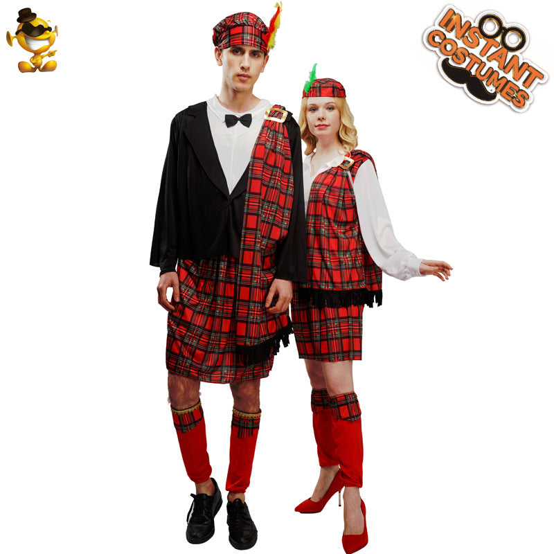 Scottish national costume couple set party outfit cosplay role play costume