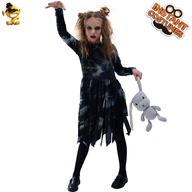 Disfraz de zombi para niña, disfraz de Halloween, cosplay, actuación escénica