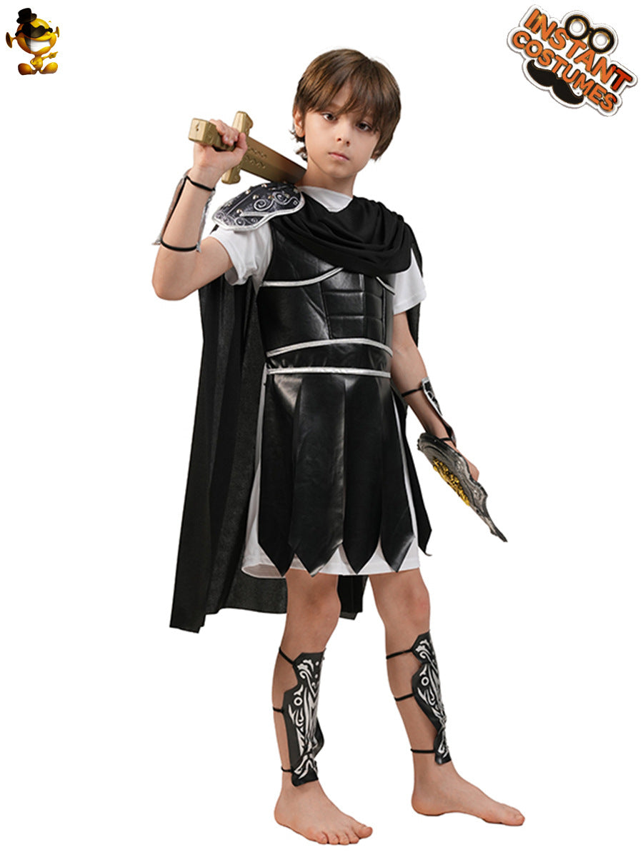boys roman warrior costume for halloween cosplay and stage performance